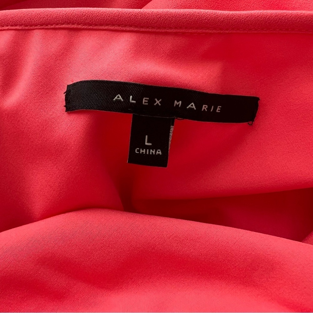 NWT Alex Marie Maternity Coral One Shoulder Dress Large - Picture 7 of 8